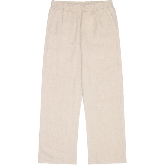 POSEY wide mid-rise linen pants - GOTS/Vegan - Yarndyed - Light feather gray