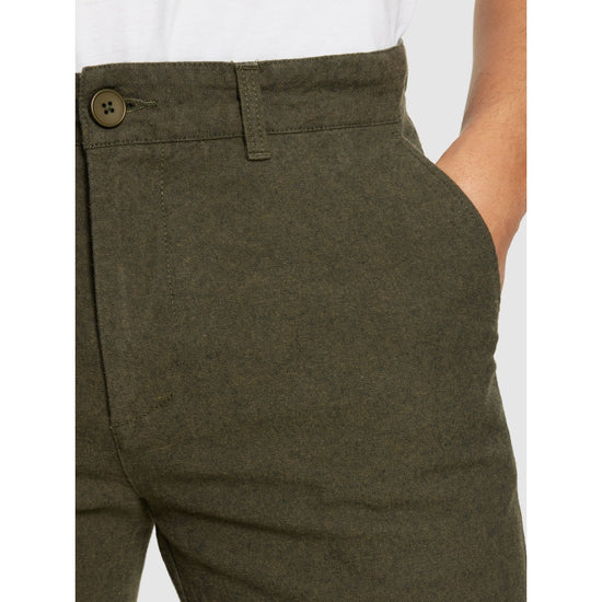 CHUCK regular flannel chino pants - GOTS/Vegan - Dark Olive