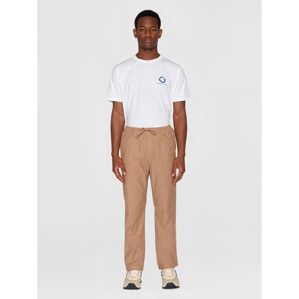 FIG Loose Flannel Chino Pants - GOTS/Vegan - Kelp Melange