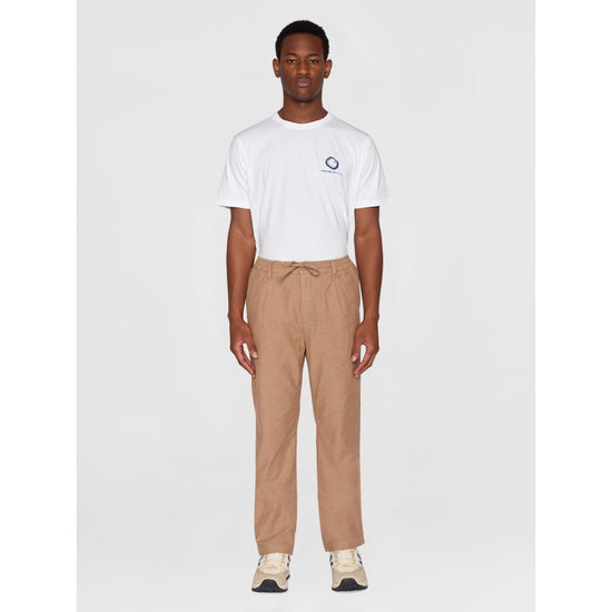 FIG Loose Flannel Chino Pants - GOTS/Vegan - Kelp Melange