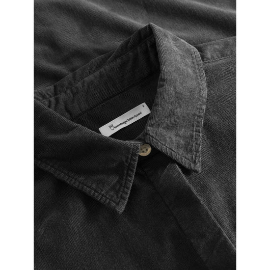 Load image into Gallery viewer, Corduroy Shirt Dress - GOTS/Vegan - Black Jet
