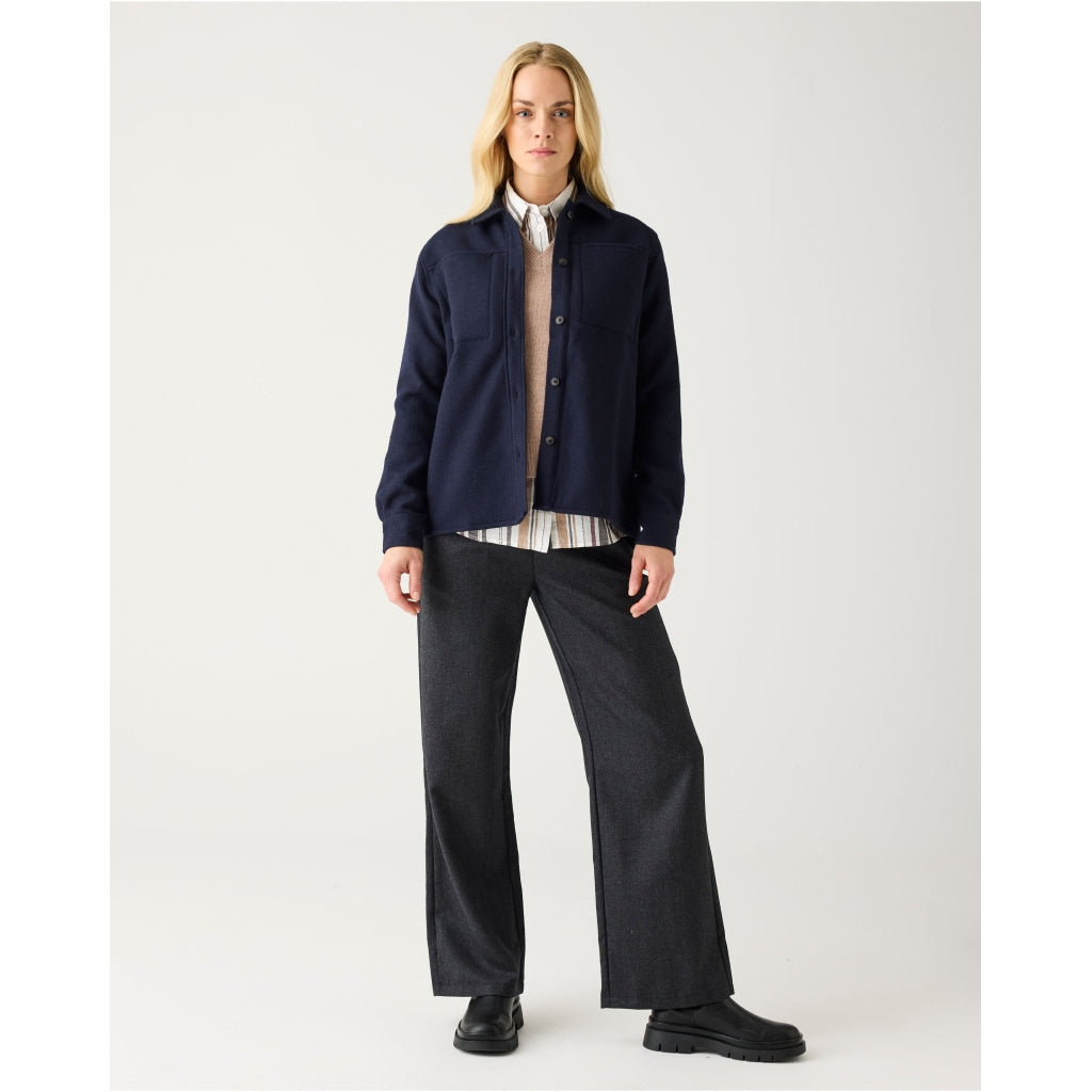Posey wide wool pants - Dark Grey Melange