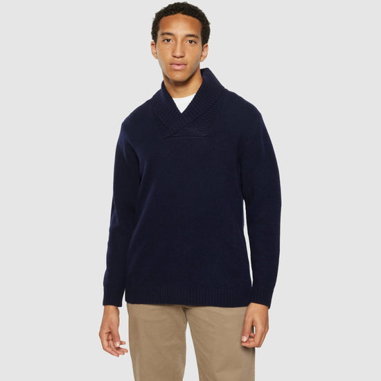 Shawl neck wool knit - RWS - Total Eclipse