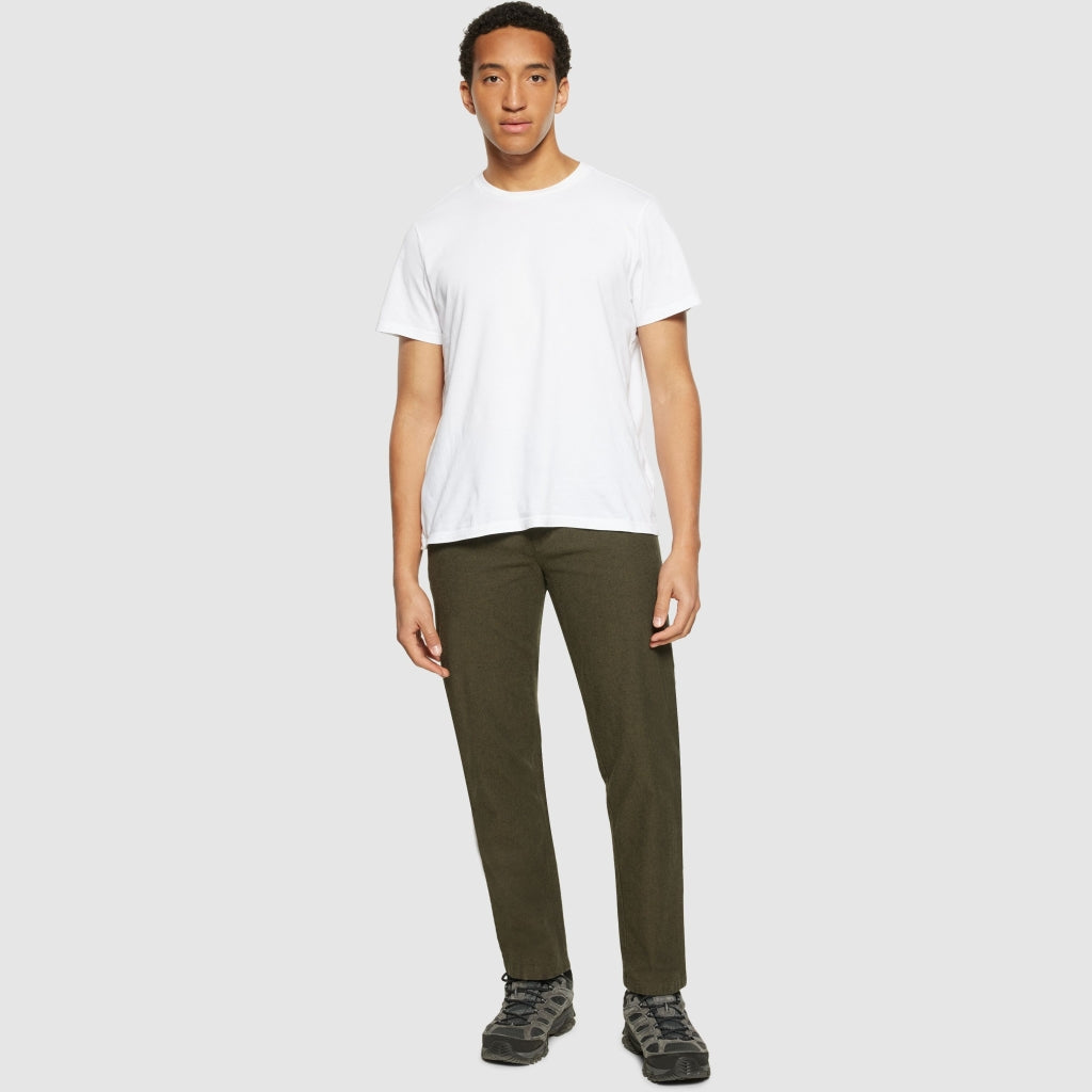 CHUCK regular flannel chino pants - GOTS/Vegan - Dark Olive