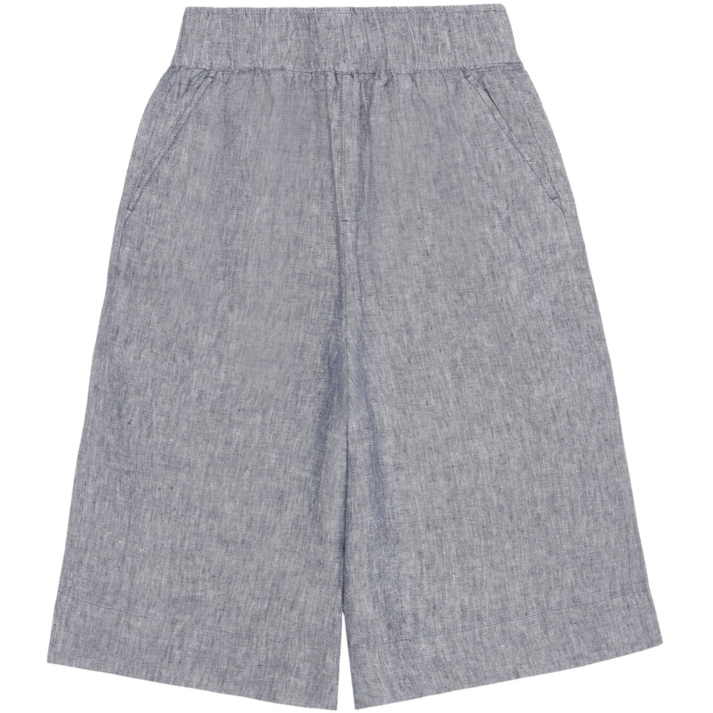 EVE culotte high-rise wide linen shorts - GOTS/Vegan - Vintage Indigo