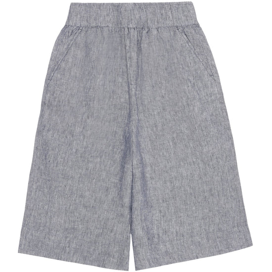 EVE culotte high-rise wide linen shorts - GOTS/Vegan - Vintage Indigo