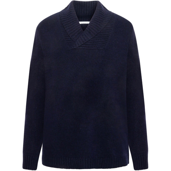 Shawl neck wool knit - RWS - Total Eclipse