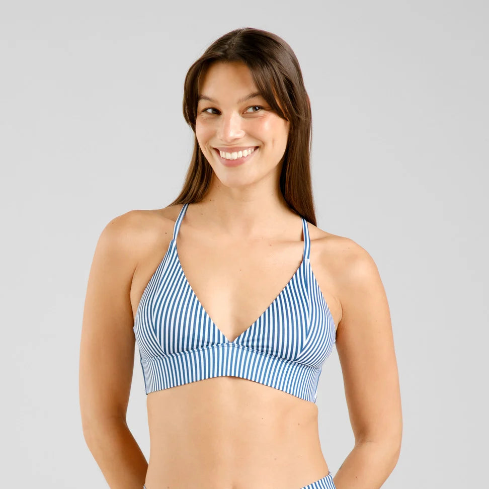 Bikini Top Alva Thin Stripe Majolica - Blue