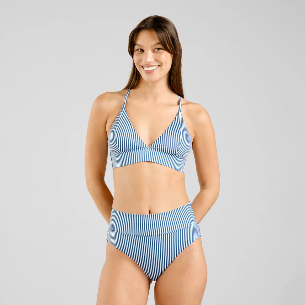 Bikini Top Alva Thin Stripe Majolica - Blue