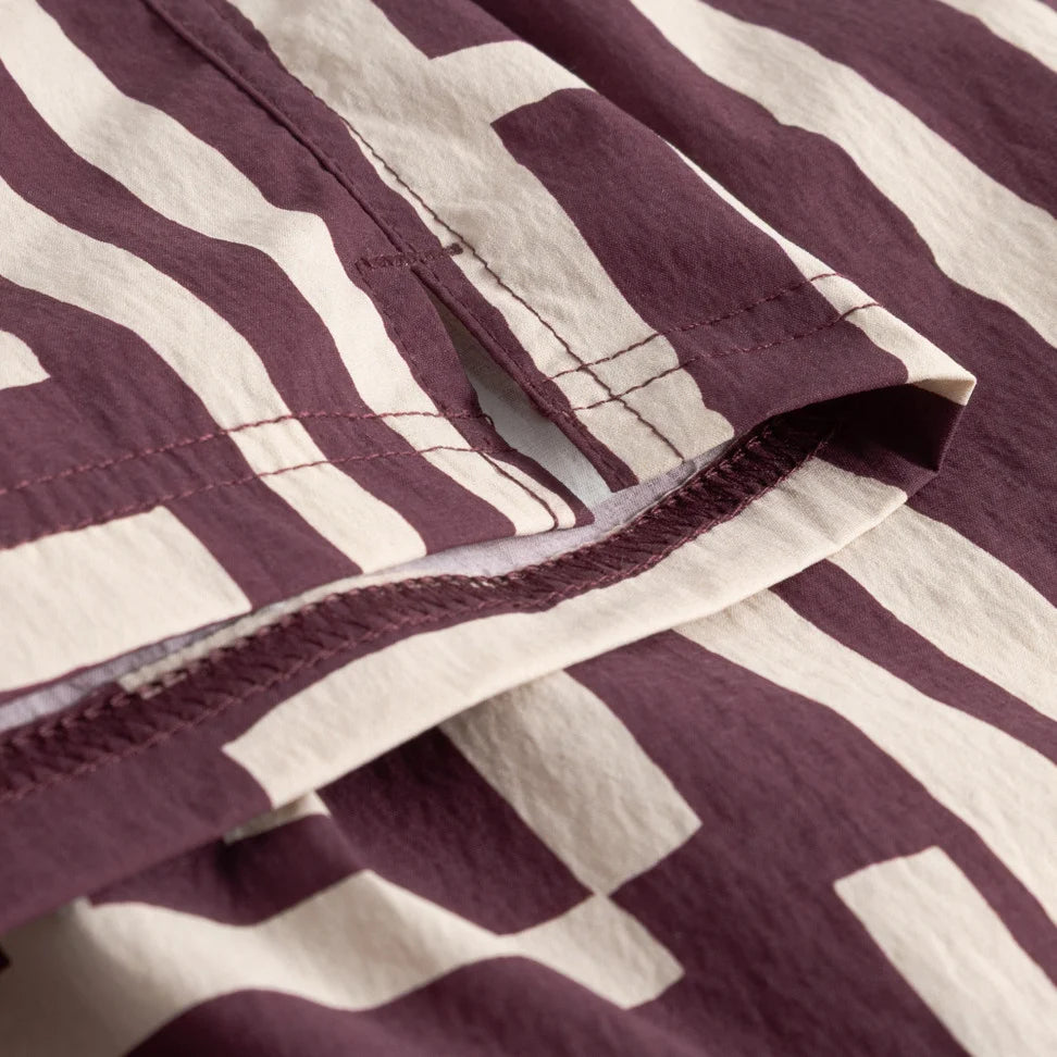 Swim Shorts Birka Lines & Sticks - Fig Red