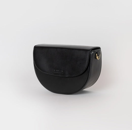 Ava Crossbody Saddle Bag - Two Straps - Black