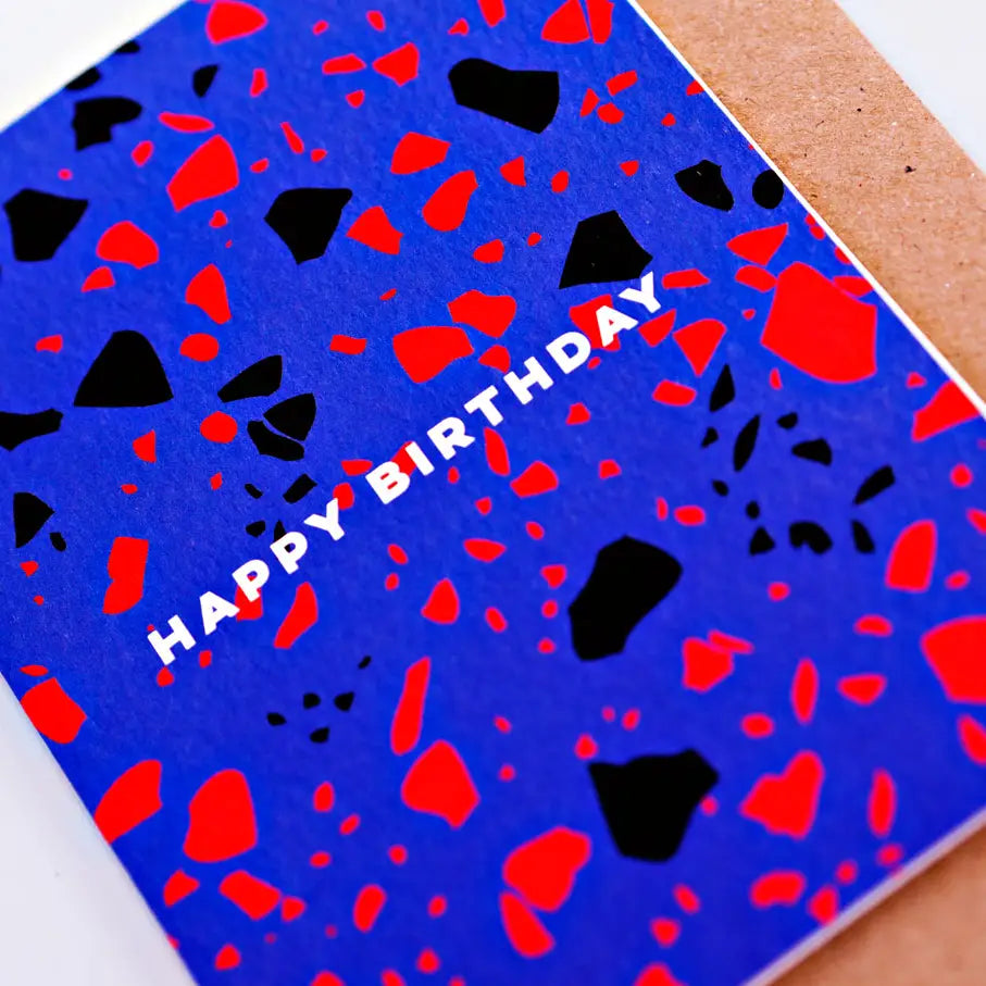 Blue Terrazzo Birthday Card