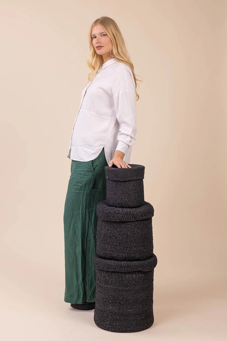 Kiondo Basket with Lid - Black - Large