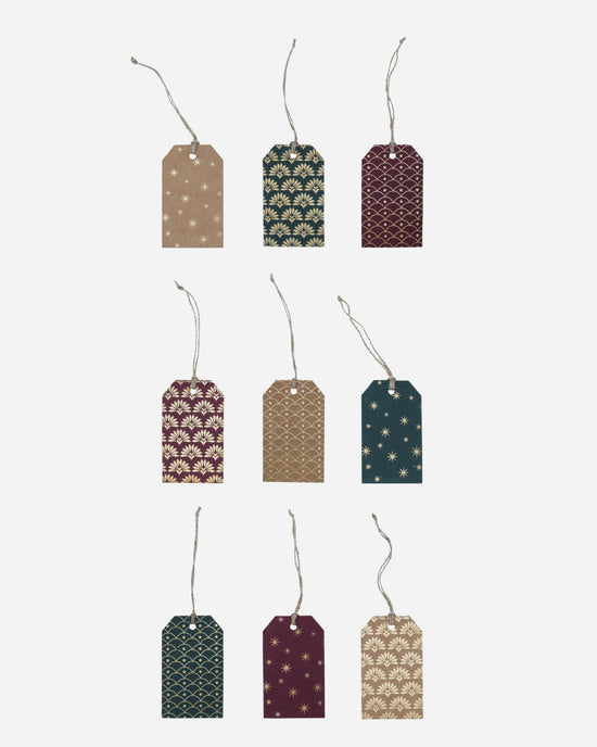 SAA Gift Tag with String - Golden, Green & Burgundy