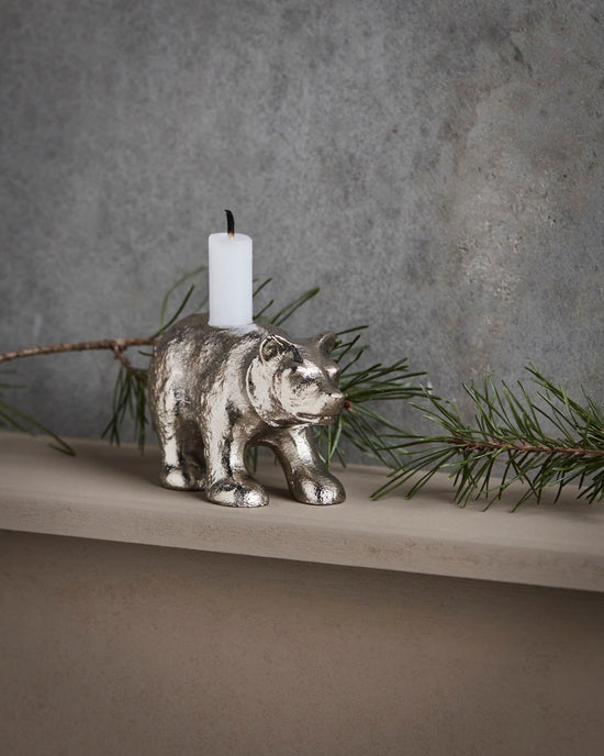 POLAR Candle holder - Antique Silver Coloured