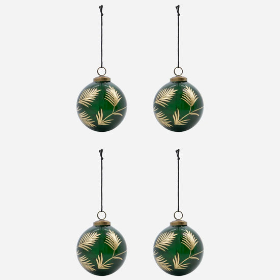 FEAT Ornaments - Green - Set of 4