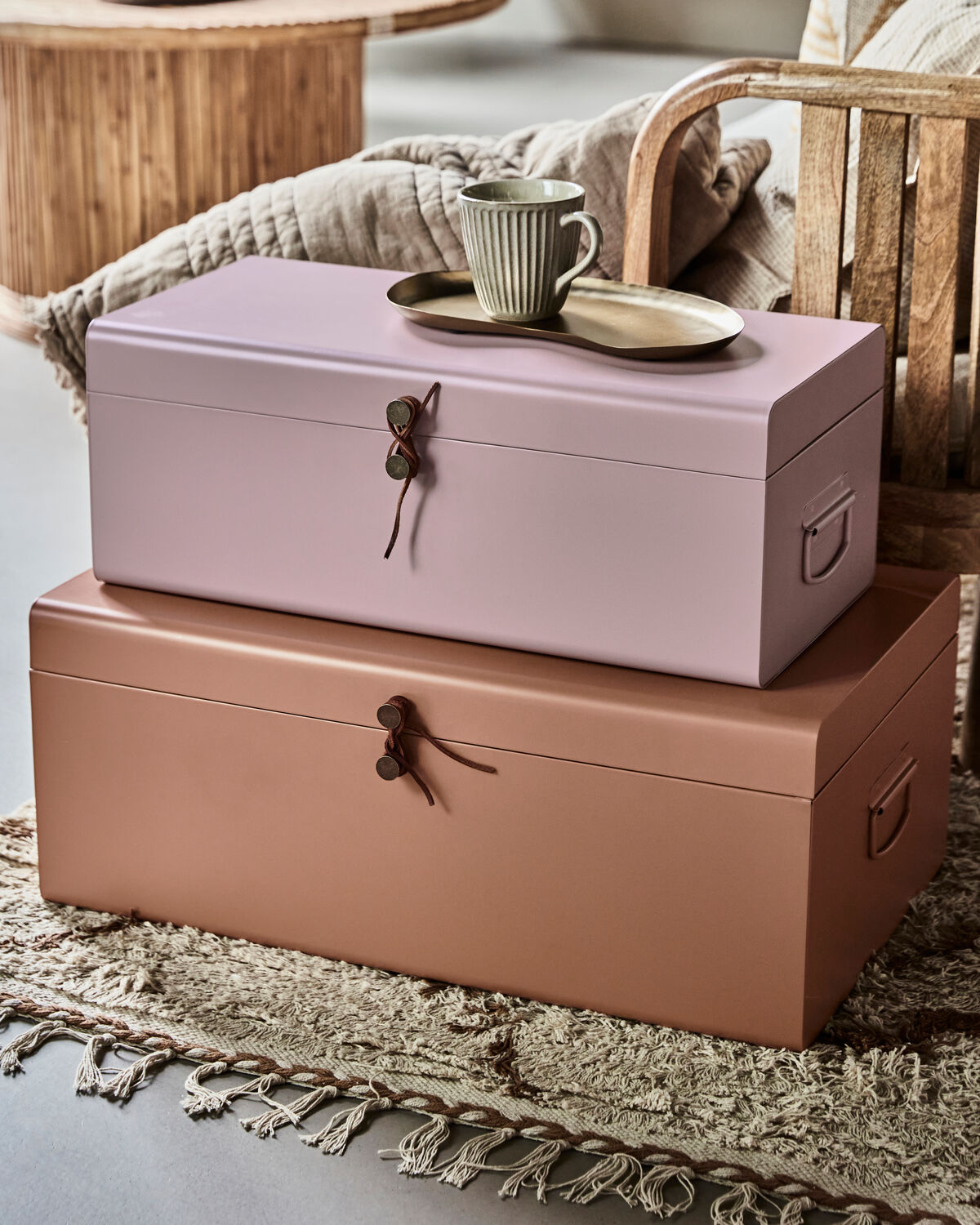 Storage - HDMetal - Beige & Rose - Set of 2