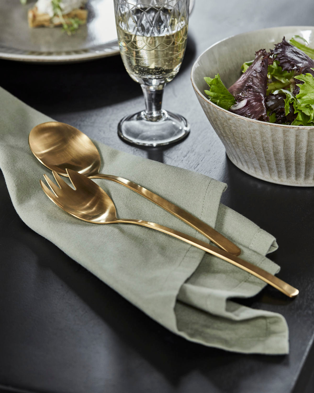 GOLDEN Salad Servers - Gold coloured