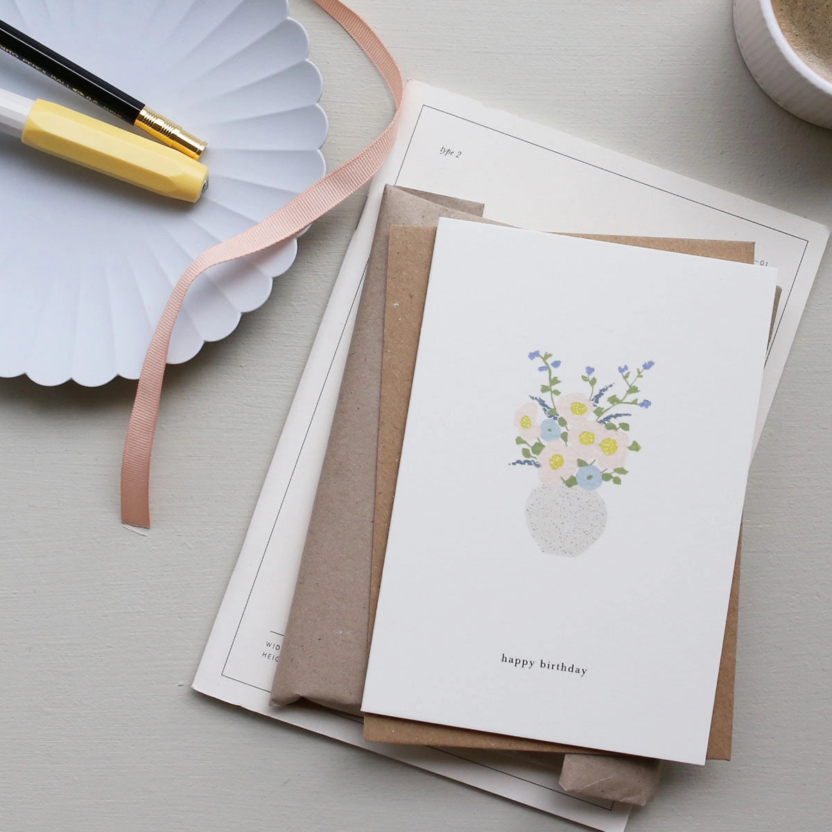 Greeting Card - Happy Birthday Flowers