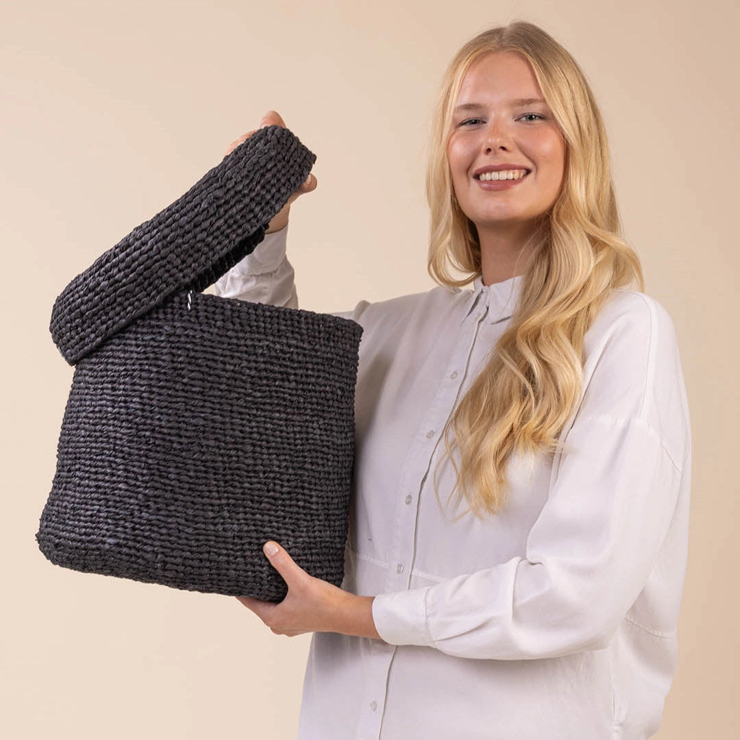 Kiondo Basket with Lid - Black - Medium