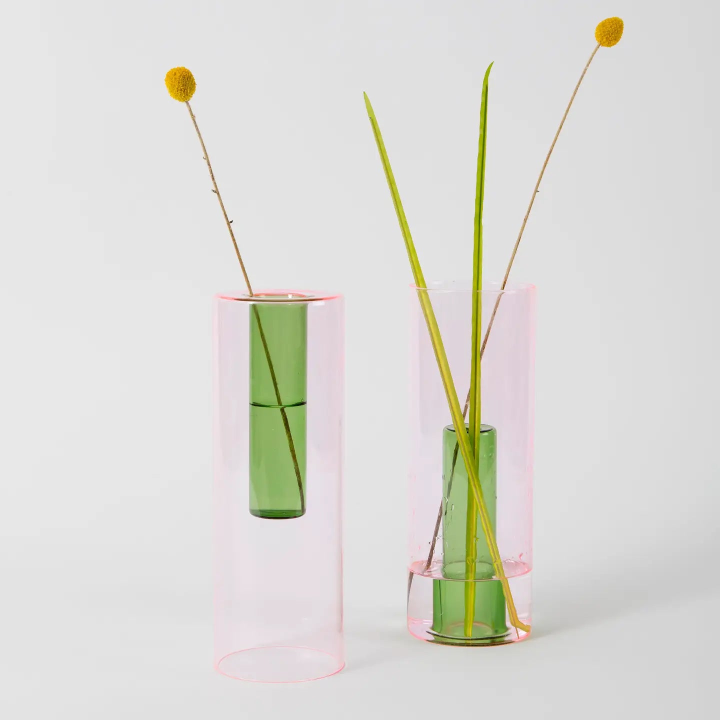 Reversible Glass Vase - Large - Pink & Green