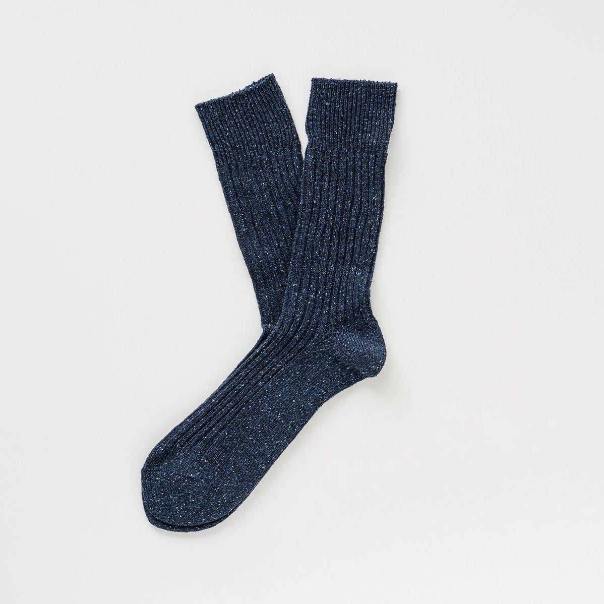 Silk & Wool Dust Star Socks - Navy