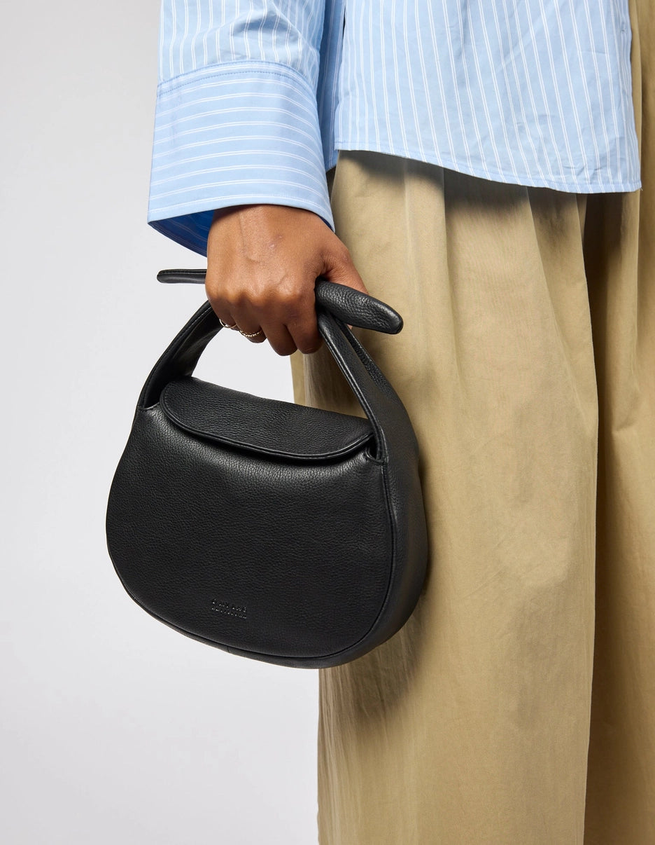 Coco Croissant - Black Soft Grain Leather