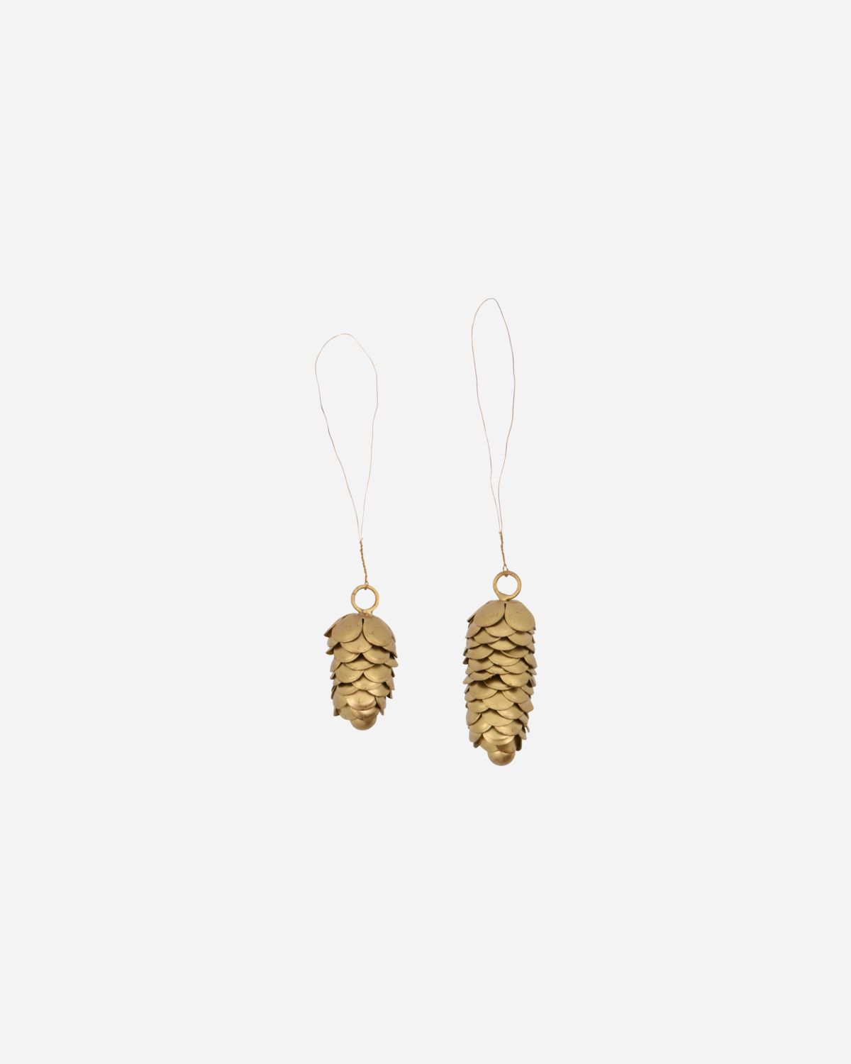 CONE Ornaments - Gold Coloured - Set of 2