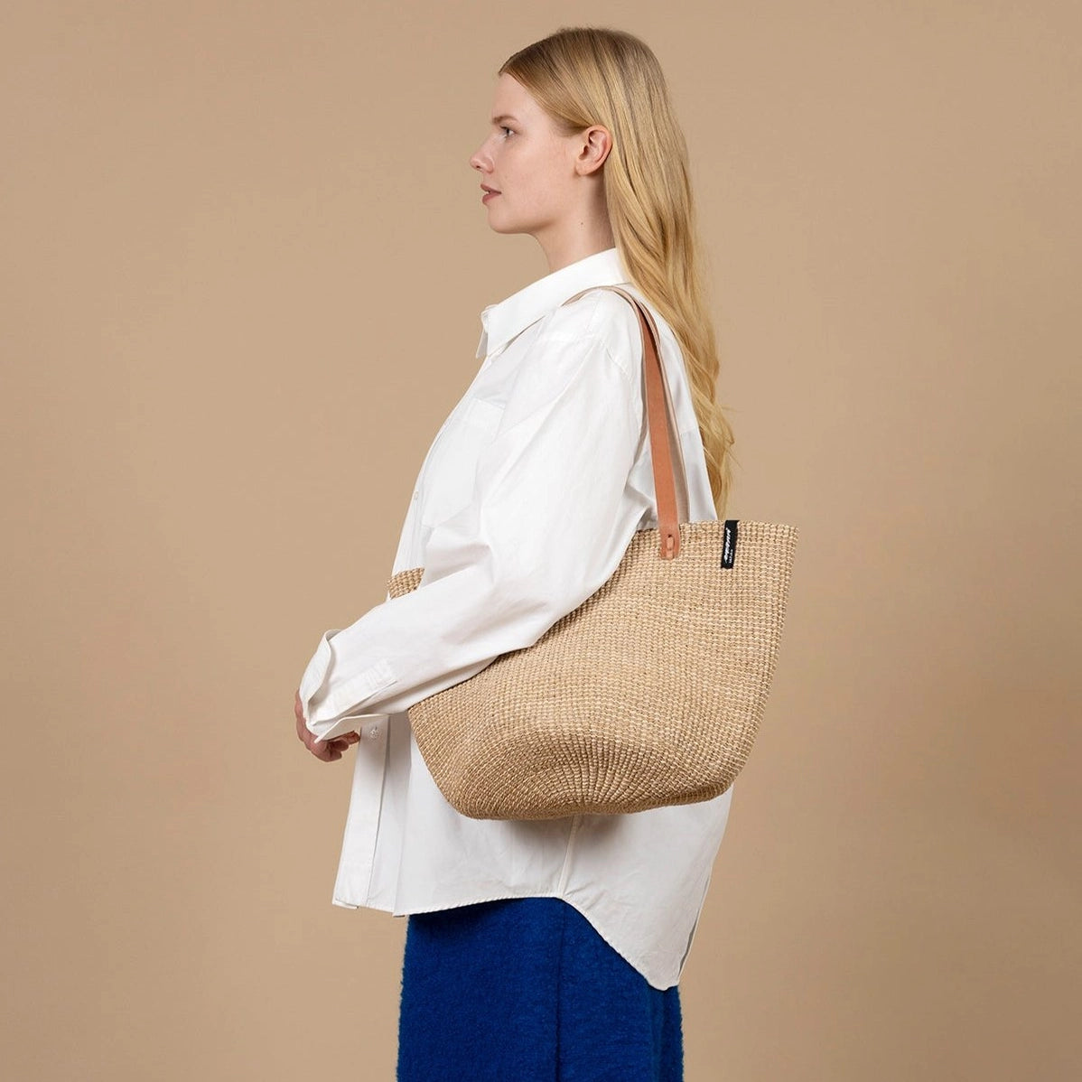 Majani Shopper Basket - One Color Natural Brown - Medium