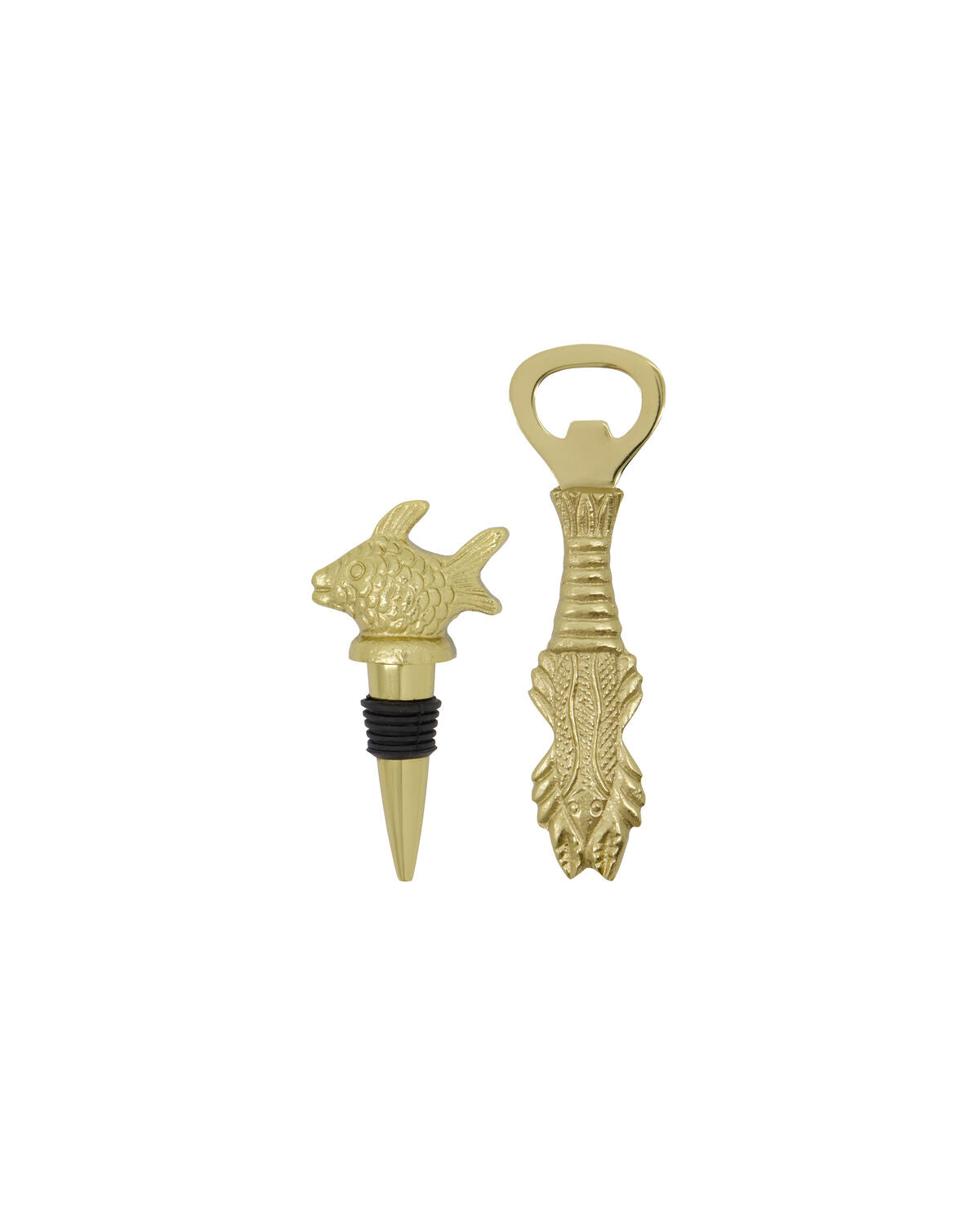 Bottle Opener & Bottle Stopper - HDFish - Antique Gold Coloured