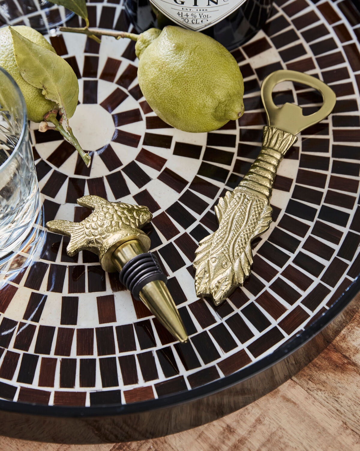 Bottle Opener & Bottle Stopper - HDFish - Antique Gold Coloured