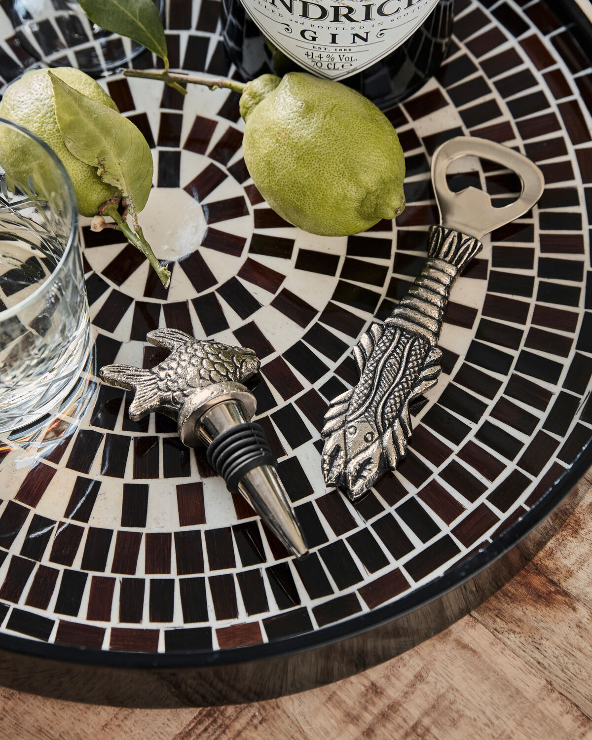 Bottle Opener & Bottle Stopper - HDFish - Antique Silver Coloured