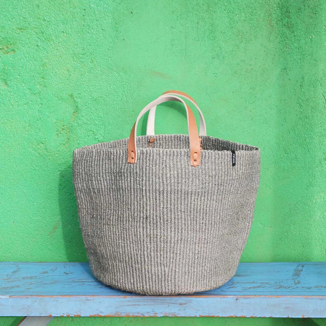 Kiondo Market Basket - Light Grey - Medium