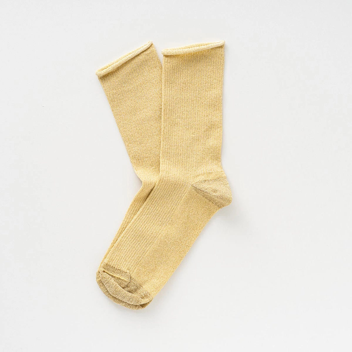 Glitter Lurex Socks in Eco-Friendly Lyocell - Lemon