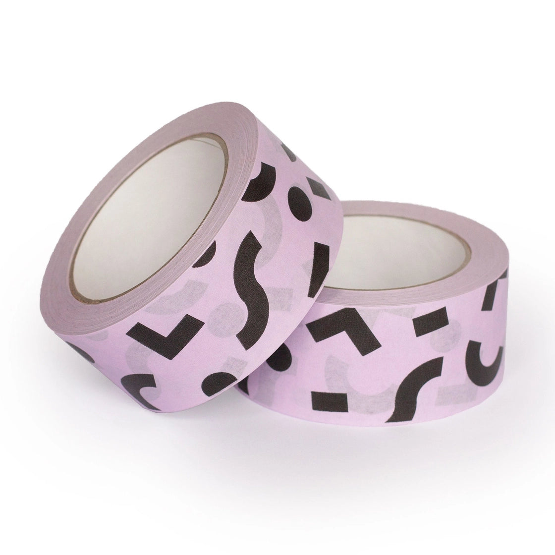 Packaging Tape - Mauve and Black Shapes