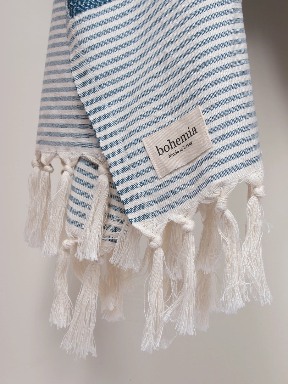 Amalfi Cotton Hammam Towel - Indigo