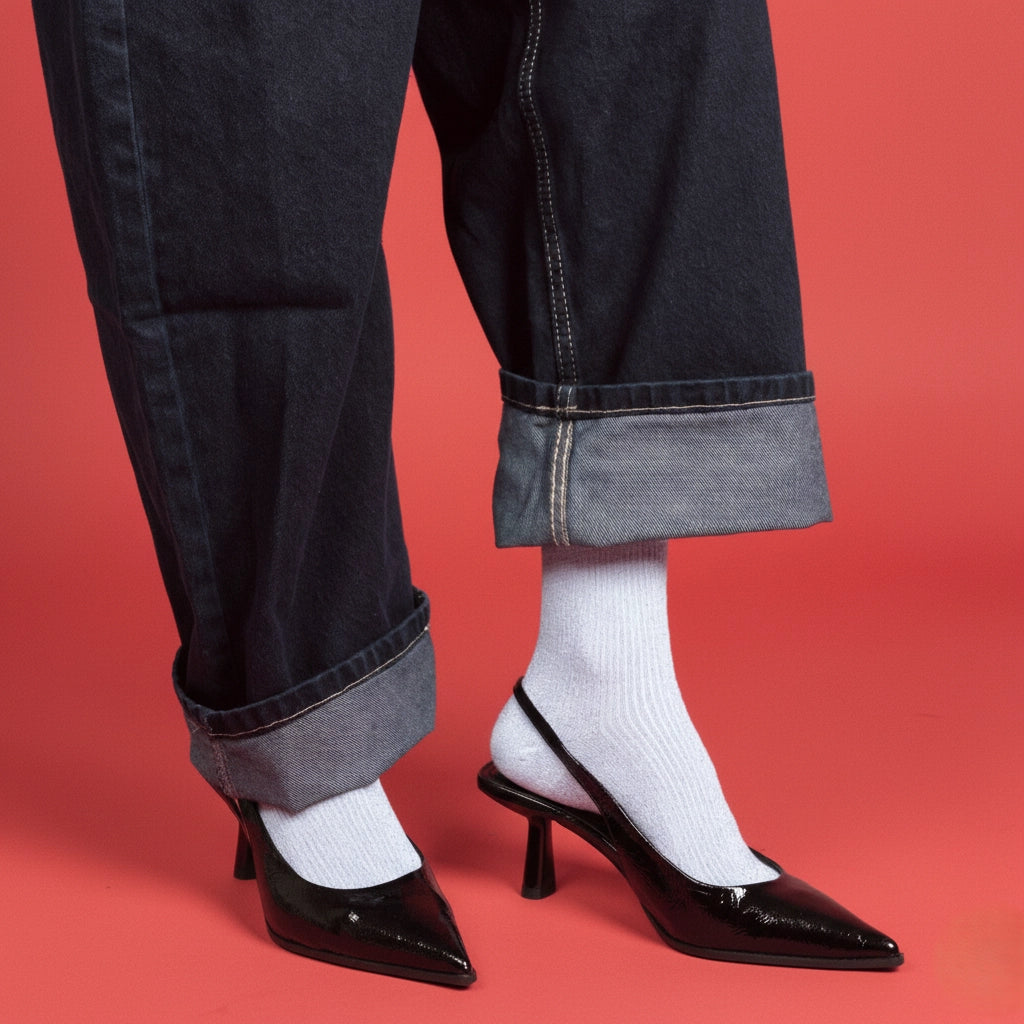 Glitter Lurex Socks in Eco-Friendly Lyocell - Light Blue