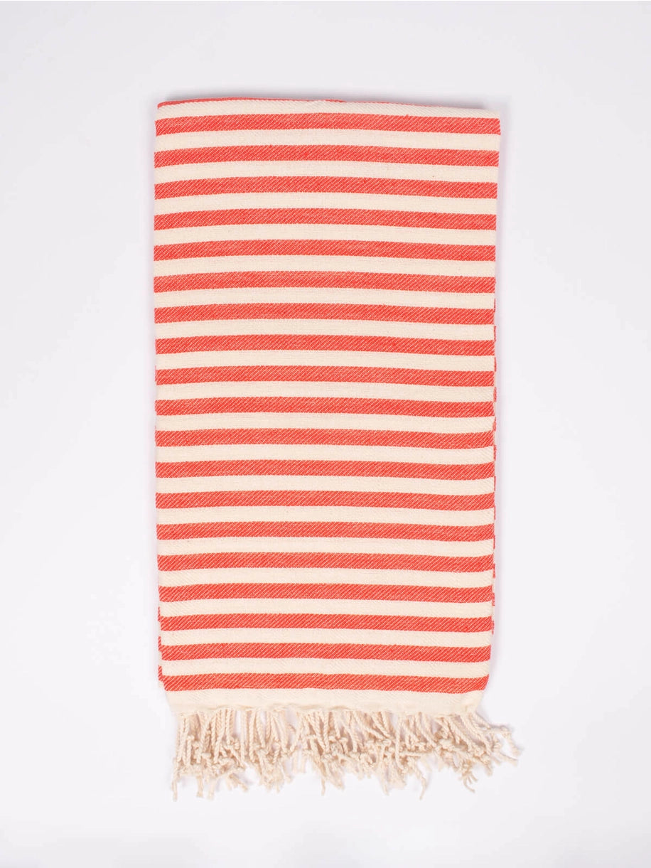 Sorrento Hammam Towel - Orange/Coral