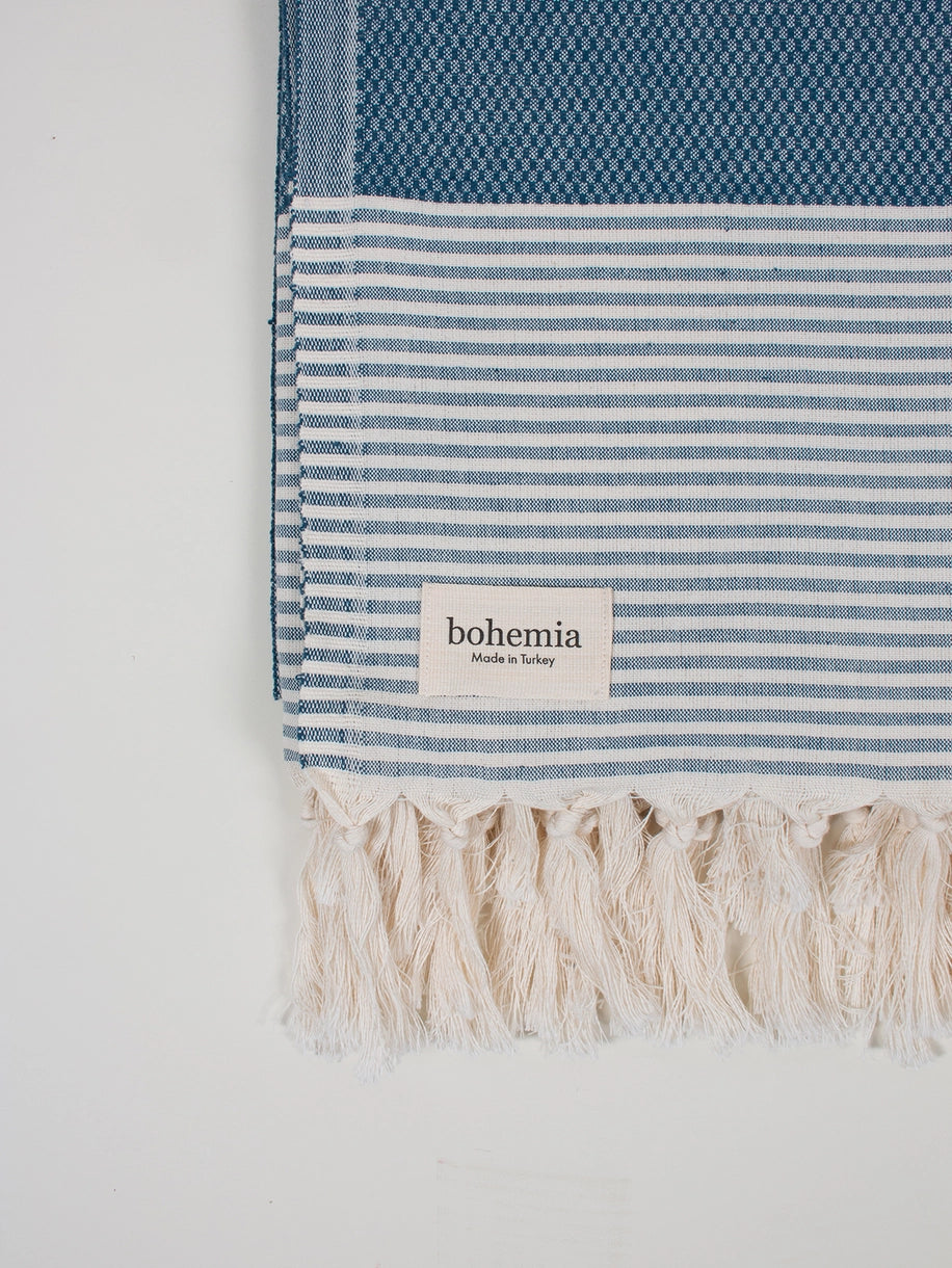 Amalfi Cotton Hammam Towel - Indigo