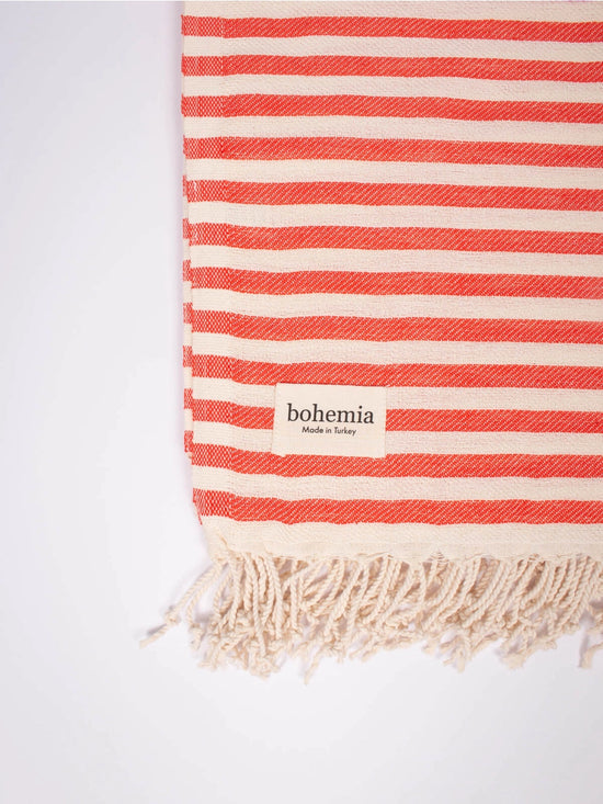 Sorrento Hammam Towel - Orange/Coral