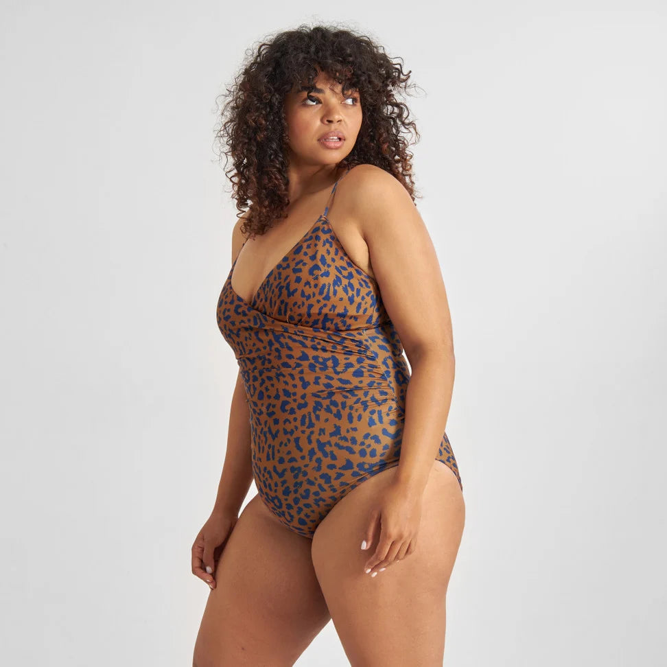 Wrap Swimsuit Klinte Leopard - Light Brown Chipmunk