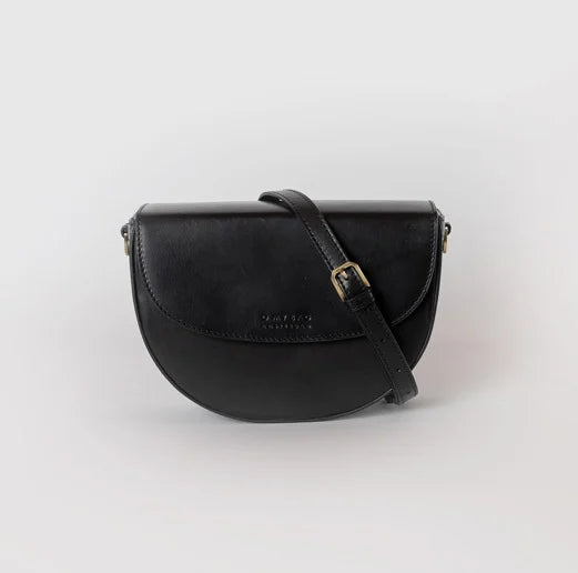 Ava Crossbody Saddle Bag - Two Straps - Black