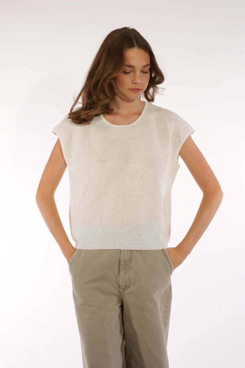 GLADYS Sleeveless Sweater - Off White