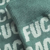 Socks Sigtuna Fuck Racism Pattern - Forest Green