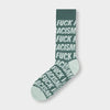 Socks Sigtuna Fuck Racism Pattern - Forest Green