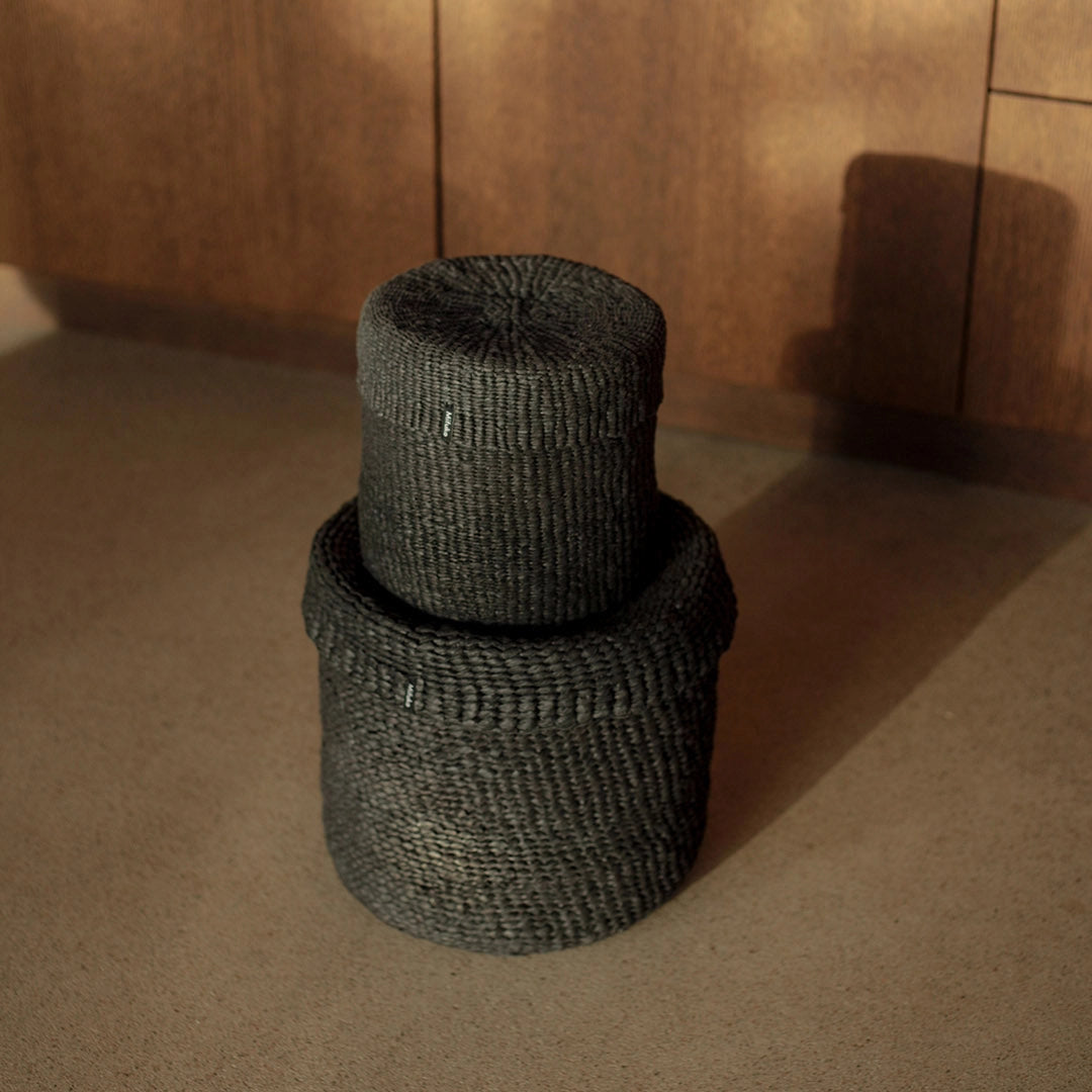 Kiondo Basket with Lid - Black - Medium