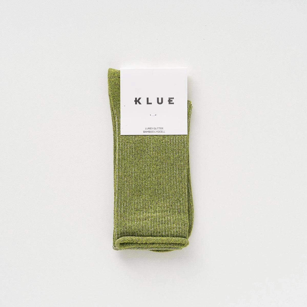 Glitter Lurex Socks in Eco-Friendly Lyocell - Olive Green