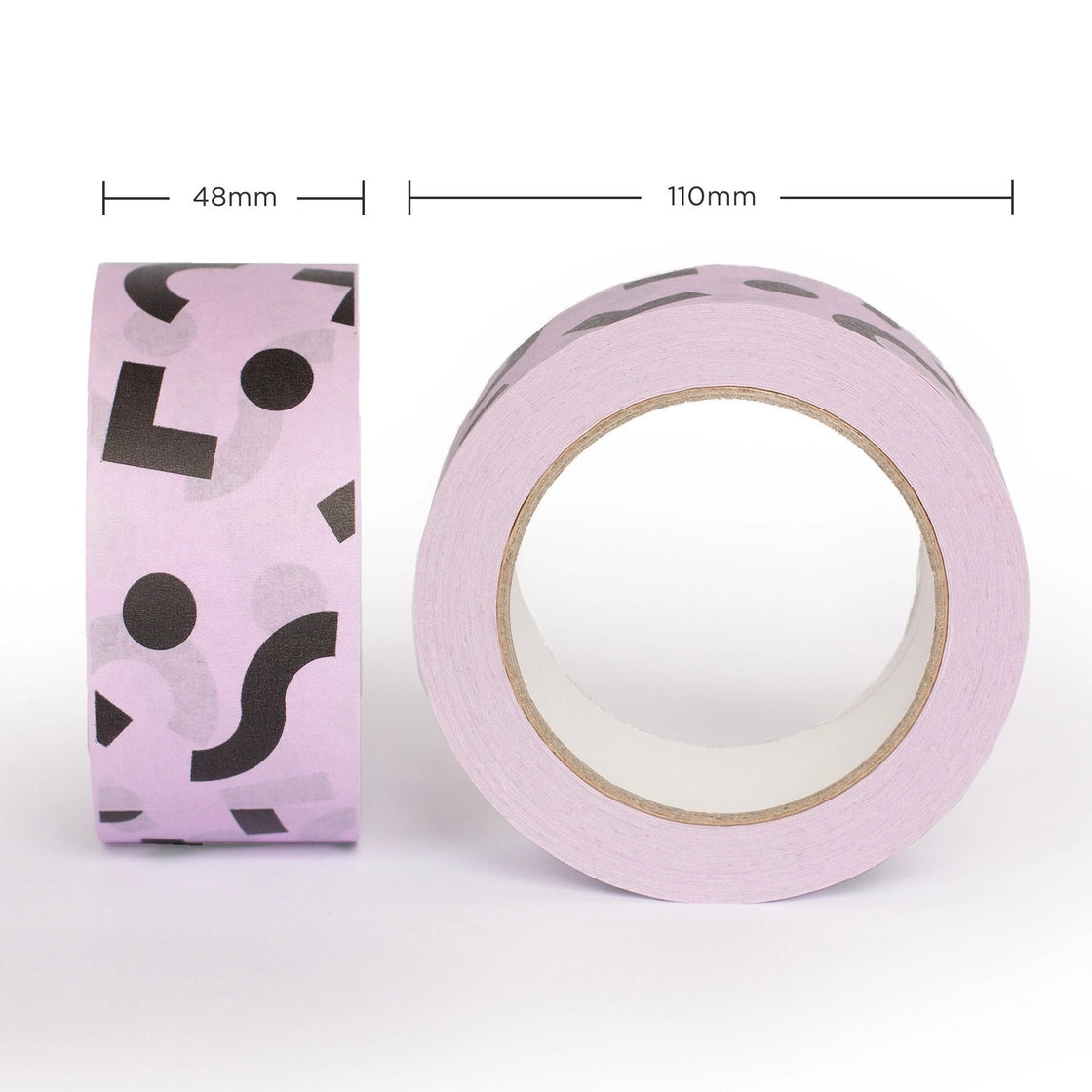 Packaging Tape - Mauve and Black Shapes