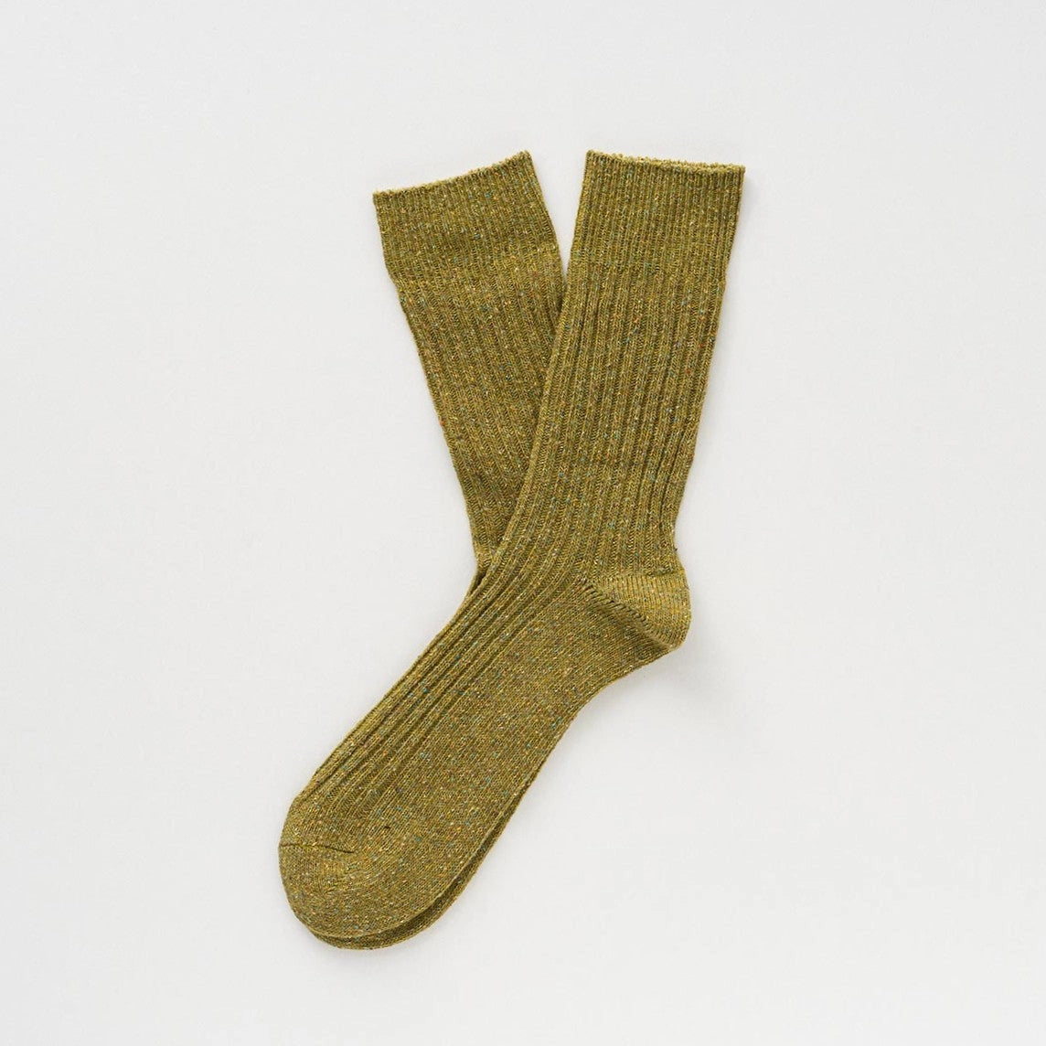 Silk & Wool Dust Star Socks - Khaki