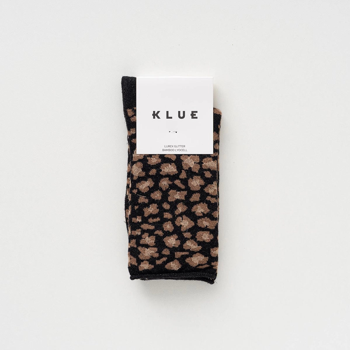 Glitter Lurex Socks in Eco-Friendly Lyocell - Leopard Black